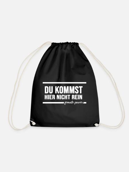emanzipierte Frau Frauensprüche "female power" - Turnbeutel - Schwarz