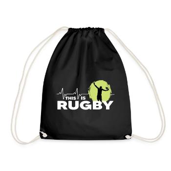 rugby rugbyspieler rugbysaison this is rugby - Turnbeutel - Schwarz - Vorne