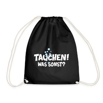 apnoe tauchen was sonst oxygen taucher - Turnbeutel - Schwarz - Vorne