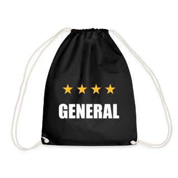 ★ Designfarben änderbar ★ General (4 Sterne) - Turnbeutel - Schwarz - Vorne