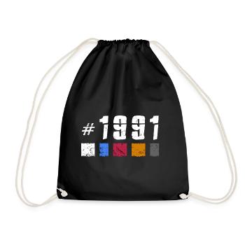 1991 Vintage Birthday Retro Anniversary "New Tibet" - Drawstring Bag - black - Front