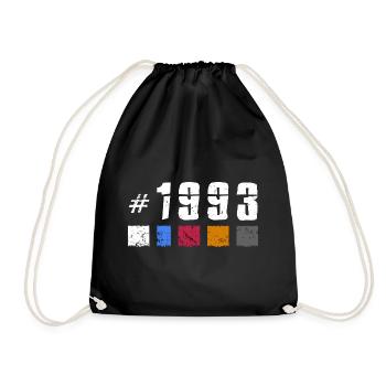 1993 vintage geburtstag retro jubiläum "newTibet" - Turnbeutel - Schwarz - Vorne
