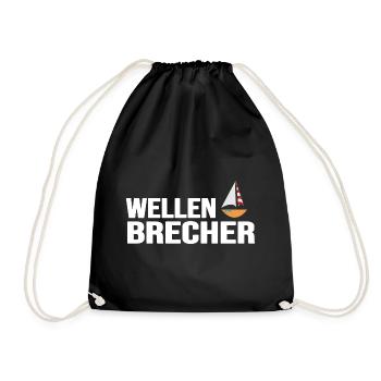 segeln Segelboot ahoi Wellenbrecher Skipper Segler - Turnbeutel - Schwarz - Vorne