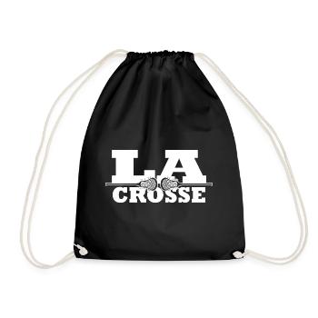 lacrosse lacrosse merch lacrosse players - Drawstring Bag - black - Front