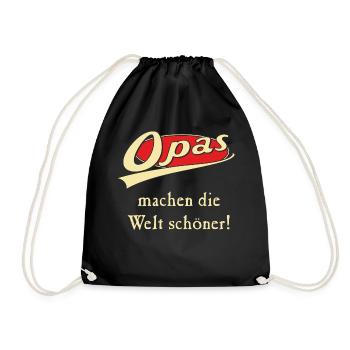 Opas machen die Welt schöner RAHMENLOS® - Turnbeutel - Schwarz - Vorne