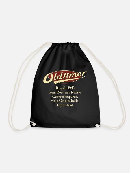 Geburtstag Oldtimer Baujahr 1943 retro usedlook - Turnbeutel - Schwarz