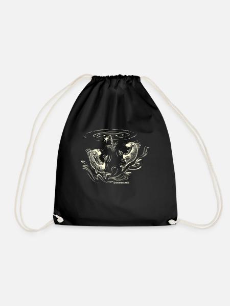 Angel Designs RAHMENLOS Lachfische - Turnbeutel - Schwarz