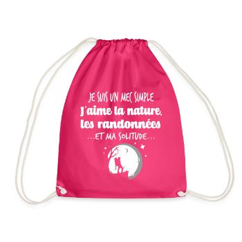 Cadeau homme randonnées nature sport humour - Sac de sport léger - fuchsia - Devant
