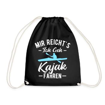 Kajak Kajakfahrer Kanu Paddeln Paddelboot - Turnbeutel - Schwarz - Vorne