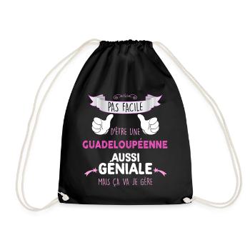 Femme Antillaise Créole Guadeloupéenne Géniale - Sac de sport léger - noir - Devant