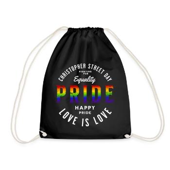 Love is Love, Gay Pride, LGBTQ+ - Drawstring Bag - black - Front