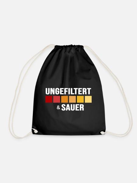 Aquarium-Fisch Aquarianer "ungefiltert und sauer" - Turnbeutel - Schwarz