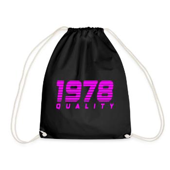 1978 quality | Farbe änderbar - Turnbeutel - Schwarz - Vorne