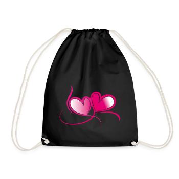Valentinstag Wedding Love Hochzeit Geschenk Idee - Turnbeutel - Schwarz - Vorne