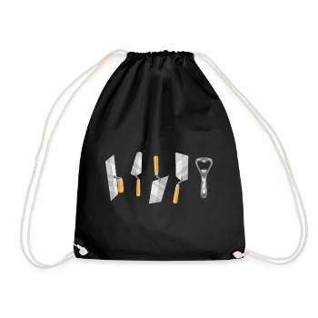 Maçonnerie artisan briques mortier truelle - Sac de sport léger - noir - Devant