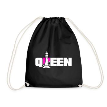 Chess Checkmate Chess player is chess queen - Drawstring Bag - black - Front
