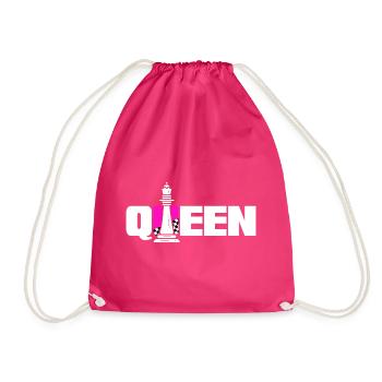 Schach Schachmatt Schachspielerin ist Schach-Queen - Turnbeutel - Fuchsia - Vorne