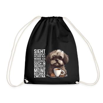 Ich denke an meine Bolonka Zwetna Hund Bolonka - Turnbeutel - Schwarz - Vorne