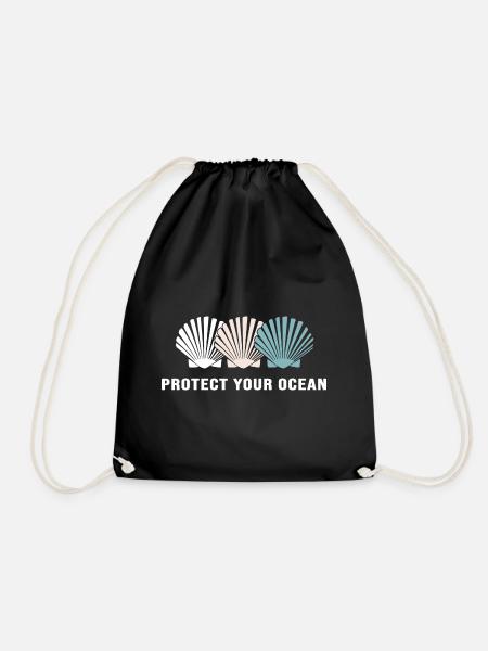 meer umweltschutz klimawandel save ocean - Turnbeutel - Schwarz