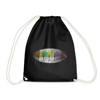 colorful winter forest winter forest - Drawstring Bag - black - Front