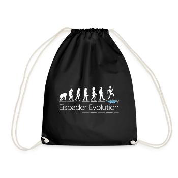 eisbader winterschwimmen evolution eiswasser - Turnbeutel - Schwarz - Vorne