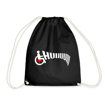 rollstuhlfahrer rollstuhl handicap wheelchair huii - Turnbeutel - Schwarz - Vorne