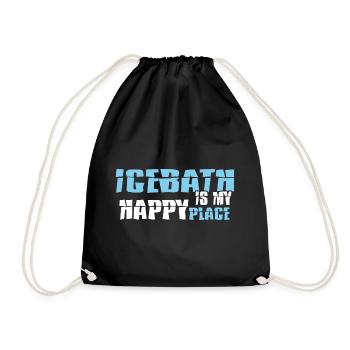 baths winter bathing hole bathing - Drawstring Bag - black - Front