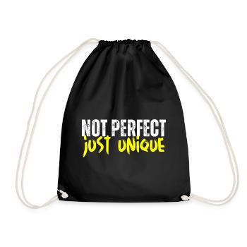 Not perfect - just unique - Turnbeutel - Schwarz - Vorne