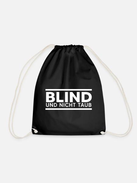 blindheit blind sehbeeinträchtigung blindenhund - Turnbeutel - Schwarz
