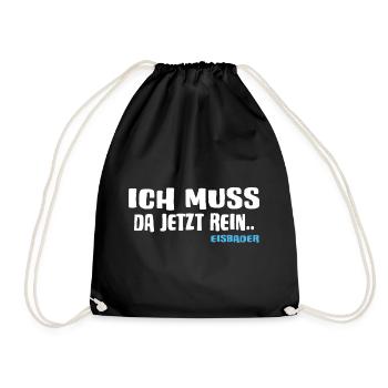 Eisbader Winterschwimmer Winterhart Eisbad - Turnbeutel - Schwarz - Vorne