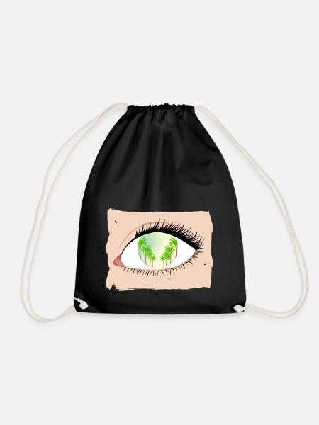 Palm trees in sight - Drawstring Bag - black
