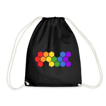 lgbt pride love gay human pan queer lgbtq rules - Drawstring Bag - black - Front