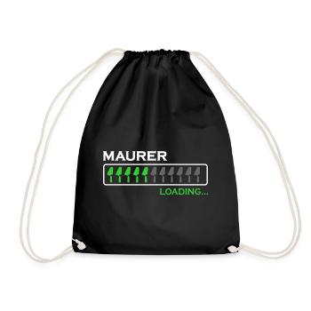 Maurer mauern Mörtel Maurermeister Maurerkelle - Turnbeutel - Schwarz - Vorne