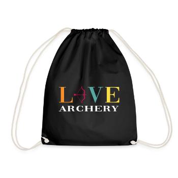 Archery archer bow and arrow target - Drawstring Bag - black - Front