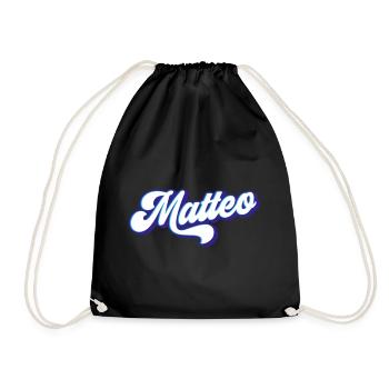 Matteo | Farben änderbar - Turnbeutel - Schwarz - Vorne