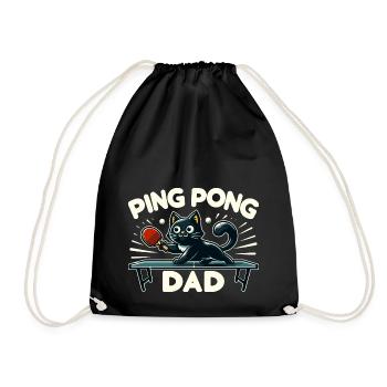 Table Tennis Katze Pingpong Black Cat Dad Outfit - Sac de sport léger - noir - Devant