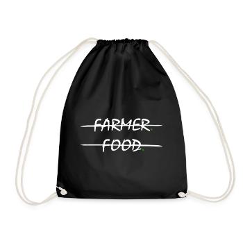 Farmer Farmer Organic Farm Harvest Time - Drawstring Bag - black - Front
