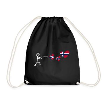 norwegen oslo love norwegisch norway norweger - Turnbeutel - Schwarz - Vorne