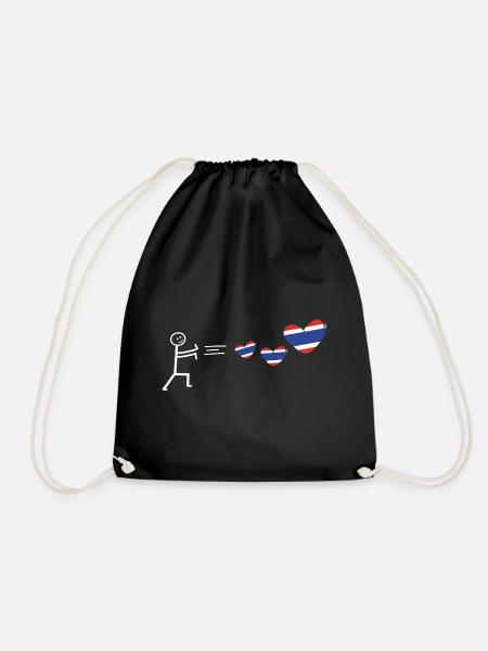thailand thai love bangkok baht thailand flagge - Turnbeutel - Schwarz