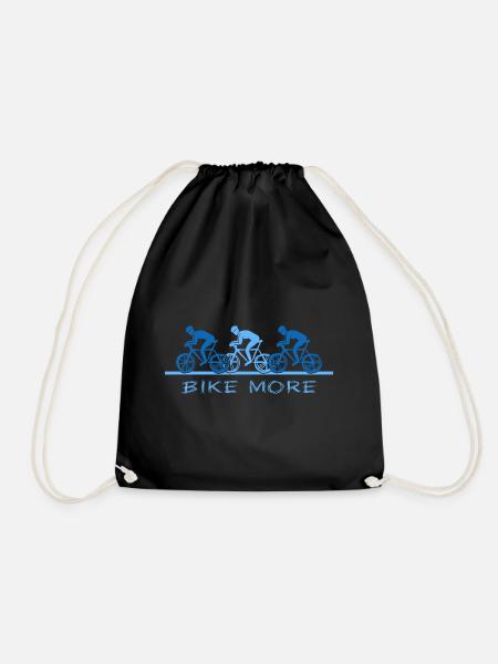 Fahrrad Rennrad Fahrradkette "good ride bike more" - Turnbeutel - Schwarz
