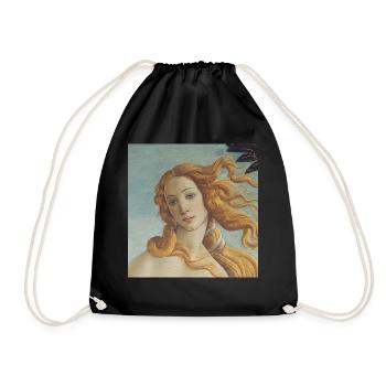 The Birth of Venus by Botticelli (detail) - Drawstring Bag - black - Front