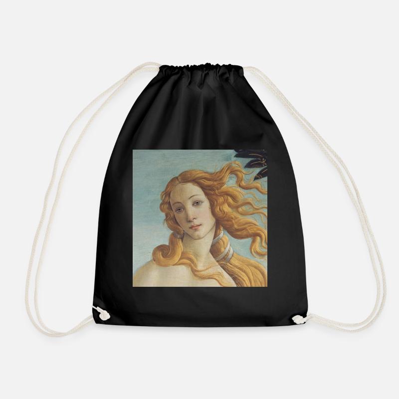 Die Geburt der Venus von Botticelli (Ausschnitt) - Turnbeutel - Schwarz