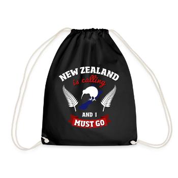 New Zealand is calling work and travel gift - Drawstring Bag - black - Front
