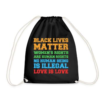 Human Rights Equality Statement - Drawstring Bag - black - Front