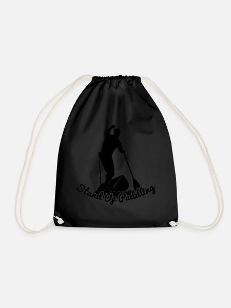 Stand Up Paddler - SUP Stand Up Paddling Gift - Drawstring Bag - black