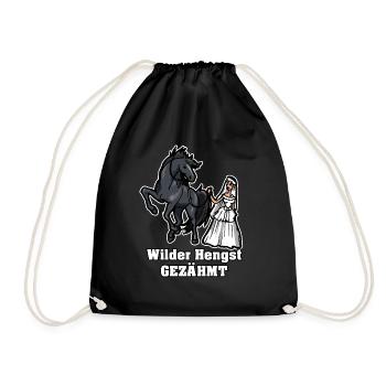 Sauvage étalon dompté Cadeau Célibataire Cheval - Sac de sport léger - noir - Devant