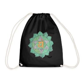 Heart Chakra Anahata Chakra Love - Drawstring Bag - black - Front