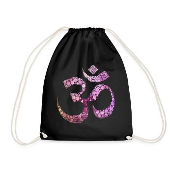 OM Meditation Buddhism pink - Drawstring Bag - black - Front