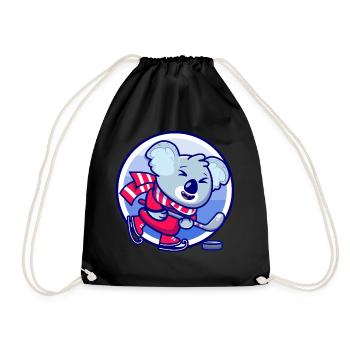 Eishockey Kinder Koala I lustige Tiere | Sport - Turnbeutel - Schwarz - Vorne