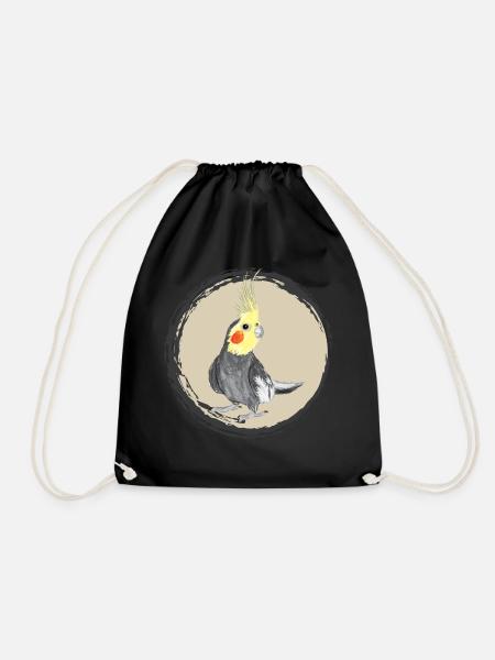 Nymphensittich / Cockatiel II - Turnbeutel - Schwarz